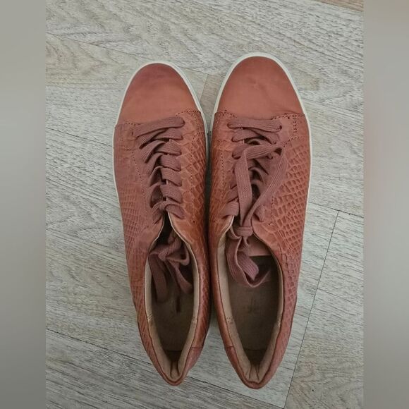 Frye Ivy Snake Embossed Leather Sneakers Size 9 - Picture 4 of 9